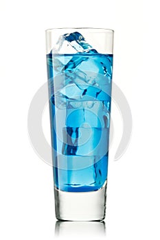 Blue Curacao cocktail on white