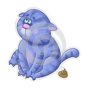Blue cute pear cat pooped photo