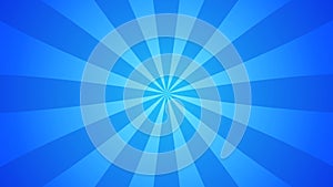 Blue and cyan water sunburst or starburst background slowly rotating background template