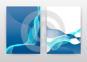 Blue cyan waving lines design for annual report, brochure, flyer, poster. Aqua blue waving lines textured background vector