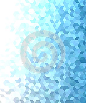 Blue 3d cube mosaic pattern background design