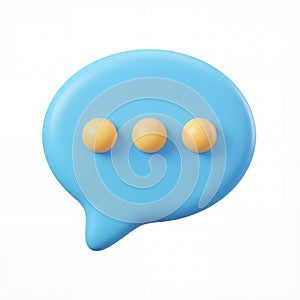 3d icon of a speech bubble or message balloon isolated on a white background