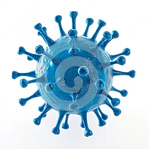 Blue 3D virus isolated on white background photo