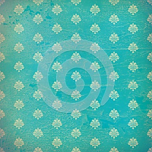 Blue damask grunge wallpaper