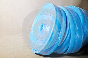 Blue damper tape close up. It is used for installation