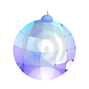 Blue Dance Disco Club Ball as Festival and Birthday Party Element Vector Illustration