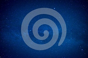 Blue dark night sky with many stars