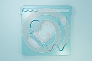 Blue Data visualisation icon isolated on blue background. Minimalism concept. 3D render illustration