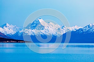 A Blue Dawn View Of Mount Cook