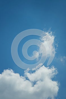 A blue day sky with rare beautiful clouds for the designer`s background