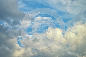 A blue day sky with rare beautiful clouds for the designer`s background