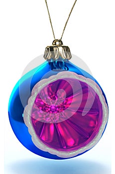 Blue decor xmas ball clipping path