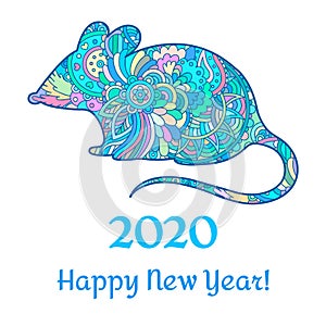 Blue decorative mouse