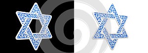 blue decorative pattern magen david isolated - computer generated object 3D rendering