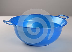 Blue deep plastic bowl