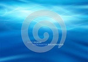 Blue deep water and sea abstract natural background. Vector illustration