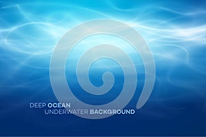 Blue deep water and sea abstract natural background. Vector illustration