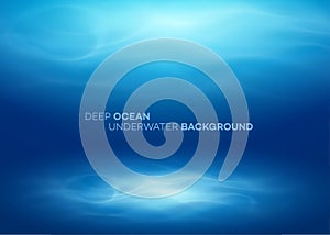 Blue deep water and sea abstract natural background. Vector illustration photo