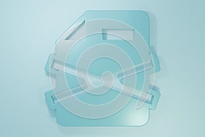 Blue Delete file document icon isolated on blue background. Rejected document icon. Cross on paper. Minimalism concept