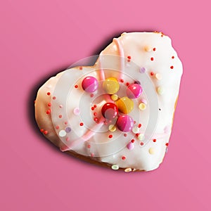 Blue delicious doughnut top view