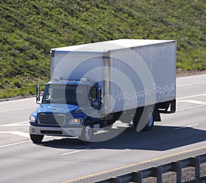 Blue Delivery Truck