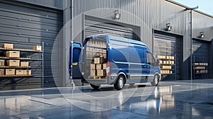 The blue delivery van.AI generated image