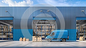 The Blue Delivery Van. AI generated