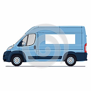 Blue Delivery Van Vector Illustration with Blank Space for Branding