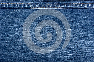 Blue denim background, detailed texture with vignette