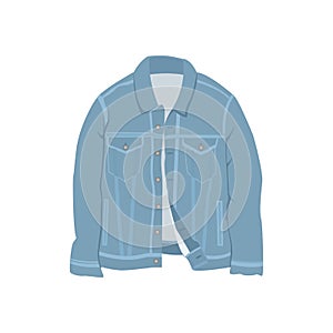 Blue Denim Jacket Fashion Style Item Illustration