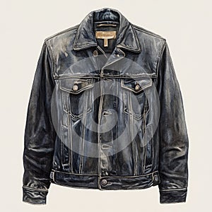 Blue denim jacket isolated on white background, fashion apparel.