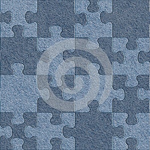Blue denim jeans - puzzle pattern - seamless pattern