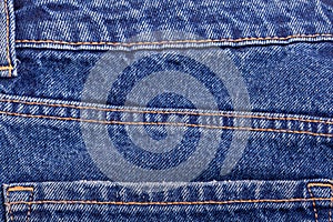 Blue denim jeans texture with seams