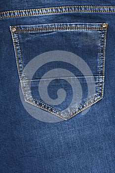 Blue denim pocket background as fashion texture