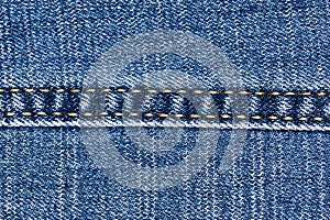 Blue denim texture. Macro photo of fabric