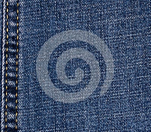 Blue denim texture. Macro photo of fabric