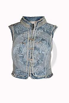 Blue denim vest