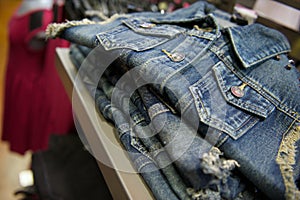 Blue Denim Vest on Sales Rack