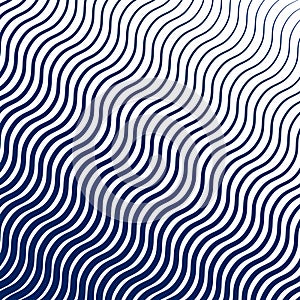 Blue Diagonal Wavy Lines Texture in White Background