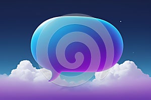 Blue dialogue bubbles in the clouds,Generative AI