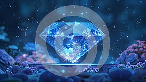 Blue Diamond Background, Generative AI