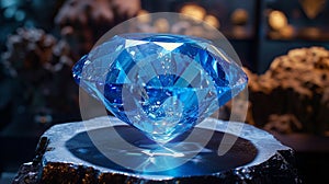 Blue Diamond Background, Generative AI