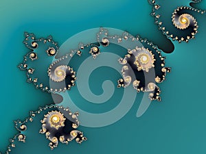 Blue diamond circles, fractal, cosmic shapes, futuristic surreal galaxy fractal, lights, abstract background, graphics