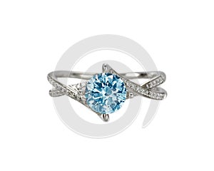 Blue Diamond engagement wedding ring