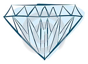 Blue diamond, illustration, vector