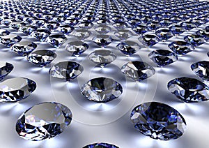 Blue diamond isolated on white background with clipping path