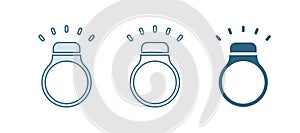 Blue Diamond ring icon isolated on white background. Vector