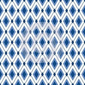 Blue diamond seamless pattern. Strict elegant trendy background for male design. Fabric print, wallpaper, package