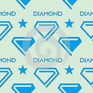 blue diamond star seamless background vector