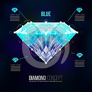 Blue diamondVector shape of a color blue Brilliant